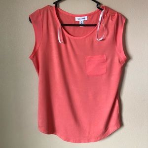 Peachy, coral Calvin Klein summer top